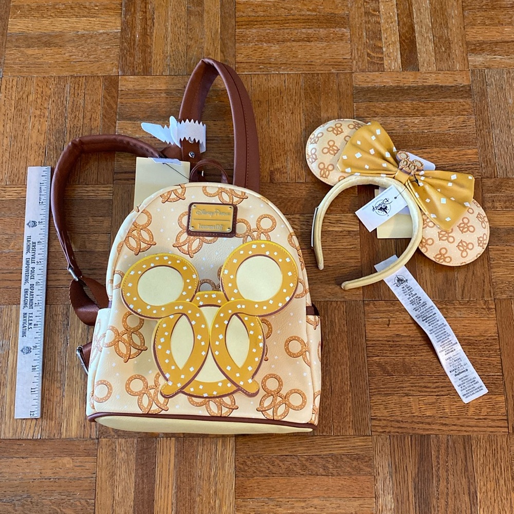 Disney Loungefly Pretzel backpack and matching Ears